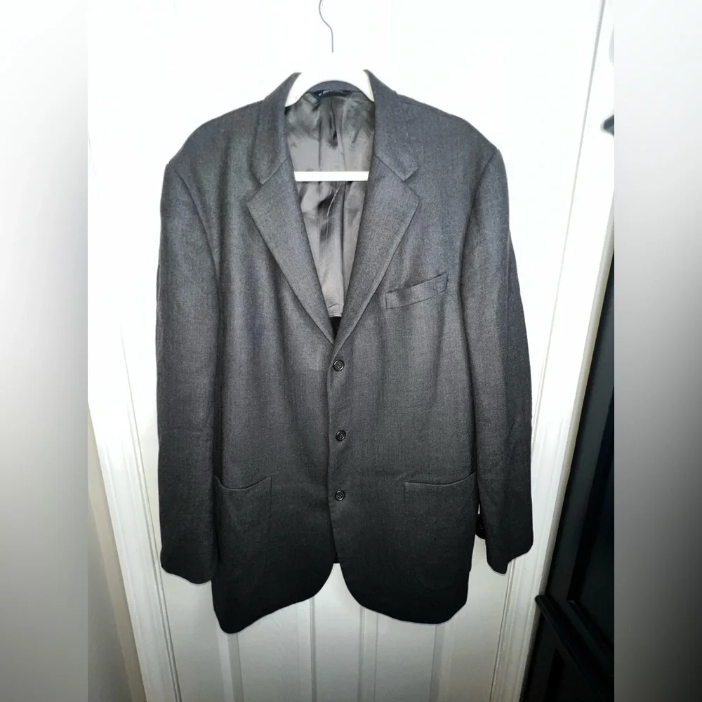 Vtg Brooks Brothers Mens 46 Charcoal Gray 100% Pure Wool Sport Coat Suit Jacket